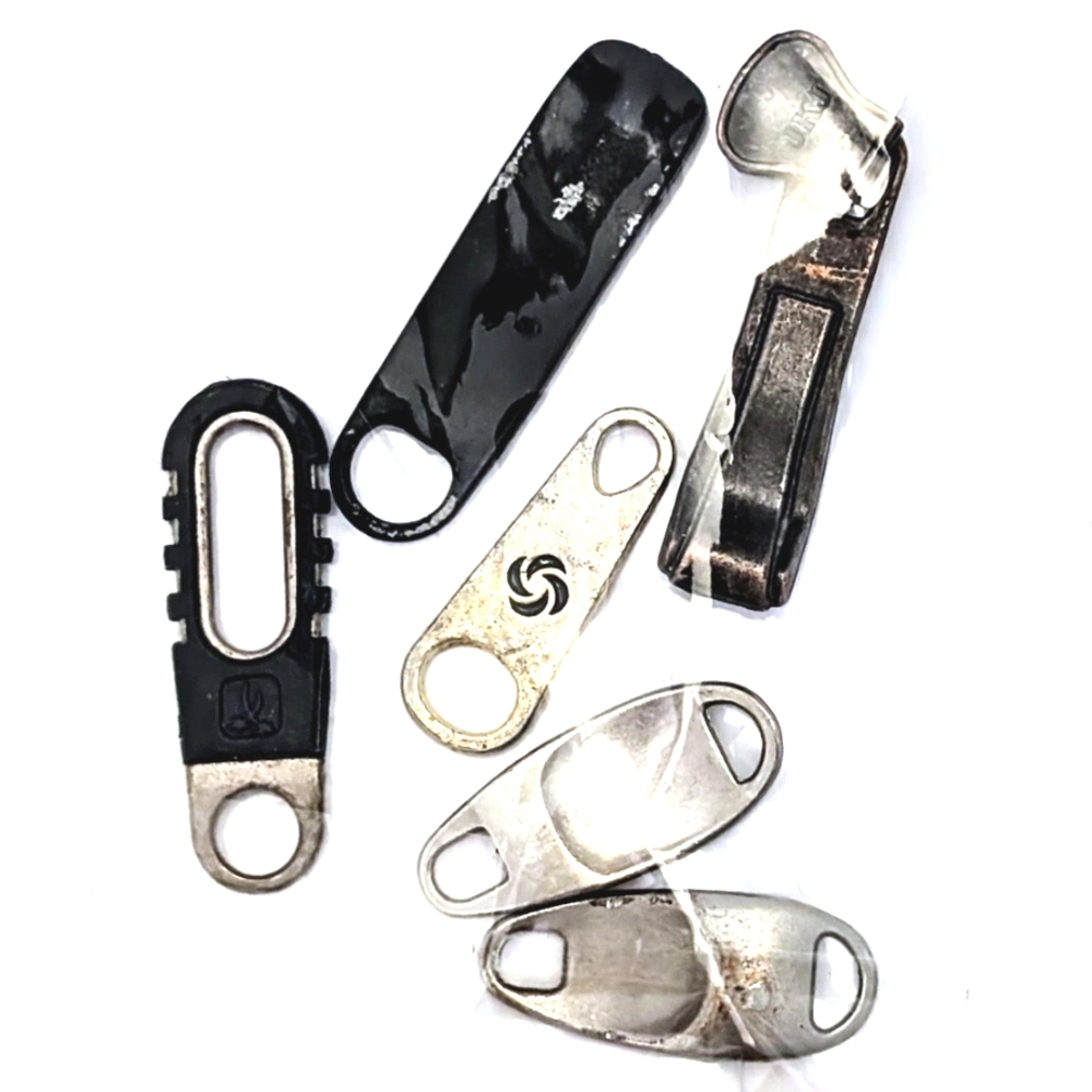 Vintage Luggage Zipper Pulls Lot 6 Pierre Cardin Kenneth Cole Metal